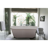 Eveline 72 in. Flatbottom Freestanding Air Bath Bathtub in White - Super Arbor