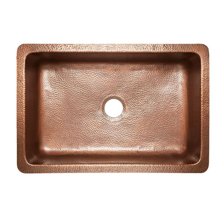 Ganku Farmhouse/Apron-Front Handmade Copper 33 in. Single Bowl Copper Kitchen Sink with Scroll Design