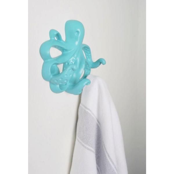 5-1/3 in. Teal Octopus Wall Hook