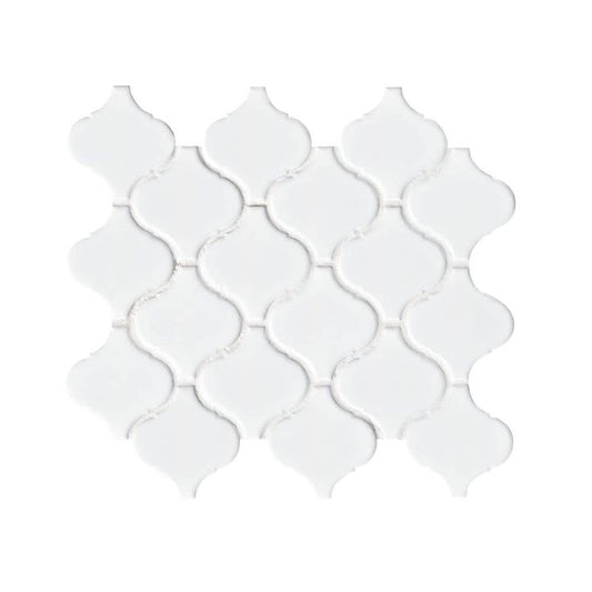 MSI Retro Bianco Arabesque 10.63 in. x 8.84 in. x 6mm Matte Porcelain Mesh-Mounted Mosaic Tile (10.95 sq. ft. / case)