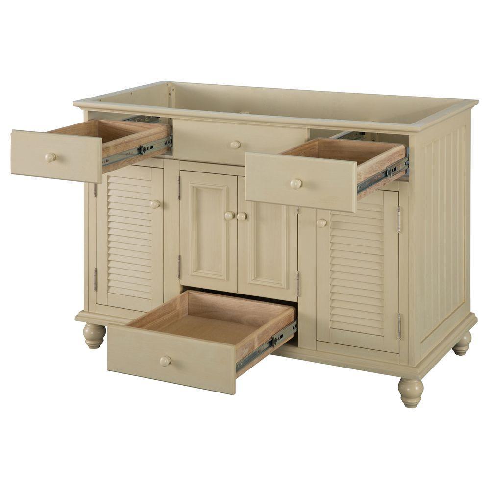Cottage 48 in. W Bath Vanity Cabinet Only in Antique White - Super Arbor