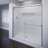 Classic 60 in. x 70 in. Semi-Frameless Sliding Shower Door in Chrome with Clear Glass - Super Arbor