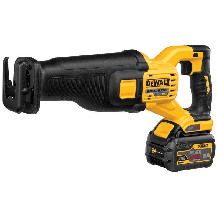 FLEXVOLT 60-Volt MAX Lithium-Ion Cordless Brushless Reciprocating Saw with (1) Battery 2Ah, Charger and Contractor Bag