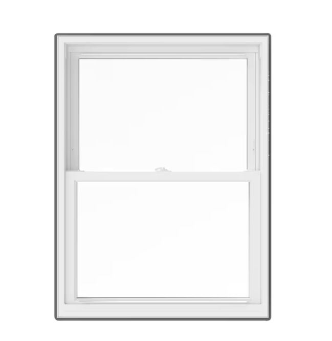 Pella 150 Series Replacement 35-1/2-in x 53-1/2-in White Vinyl Low-E Argon Double-Hung Window with Full Screen