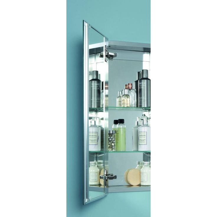 36 in. W x 26 in. H x 5-1/4 in. D Frameless Aluminum Recessed or Surface-Mount Medicine Cabinet with Easy Hang System