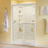 Simplicity 48 in. x 70 in. Semi-Frameless Traditional Sliding Shower Door in Bronze with Niebla Glass - Super Arbor
