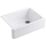 Whitehaven Farmhouse Undermount Apron Front Cast Iron 30 in. Self-Trimming Single Bowl Kitchen Sink in White - Super Arbor