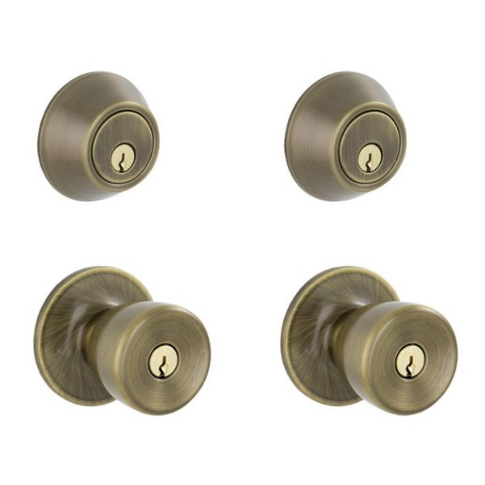 Brill Keyed Entry Knob and Stainless Steel Single Cylinder Deadbolt Project Pack - Super Arbor