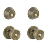 Brill Keyed Entry Knob and Stainless Steel Single Cylinder Deadbolt Project Pack - Super Arbor