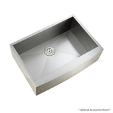 Handmade Farmhouse Apron-Front Stainless Steel 30 in. Single Bowl Kitchen Sink
