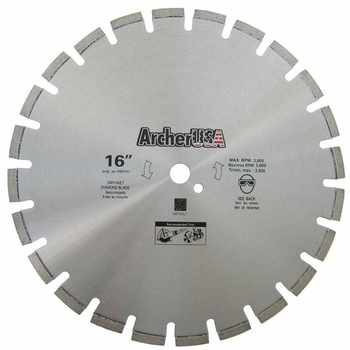 Archer USA 16 in. Diamond Blade for Asphalt Cutting