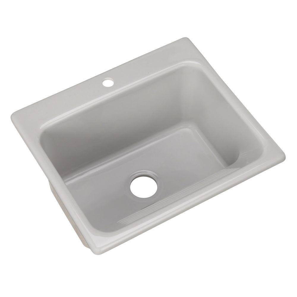 Kensington Drop-In Acrylic 25 in. 1-Hole Single Bowl Utility Sink in White - Super Arbor