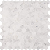 Calacatta Cressa Hexagon 12 in. x 12 in. x 10mm Honed Marble Mesh-Mounted Mosaic Tile (9.8 sq. ft./Case) - Super Arbor