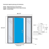 68.5 in. x 81.75 in. Celeste Left-Hand Inswing 4-Lite Frosted Modern Painted Steel Prehung Front Door with Sidelites - Super Arbor