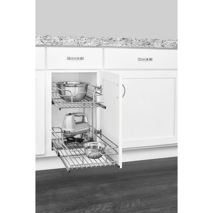 Rev-A-Shelf 11.75-in W x 19-in H 2-Tier Pull Out Metal Soft Close Baskets & Organizers