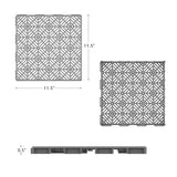 Pure Garden 11.5 in. x 11.5 in. Grey Outdoor Interlocking Diamond Pattern Polypropylene Patio and Deck Tiles (Set of 30)
