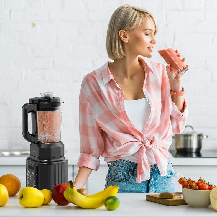 40 Oz Glass and 10 Speeds Black Pitcher Heated Countertop Blender - 1400W