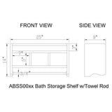 25 in. W Bath Storage Shelf with Towel Rod in Espresso - Super Arbor
