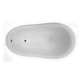 Chelsea 60 in. Acrylic Slipper Clawfoot Bathtub Package in White with Old Bronze Imperial Feet and Deck Mount Faucet - Super Arbor