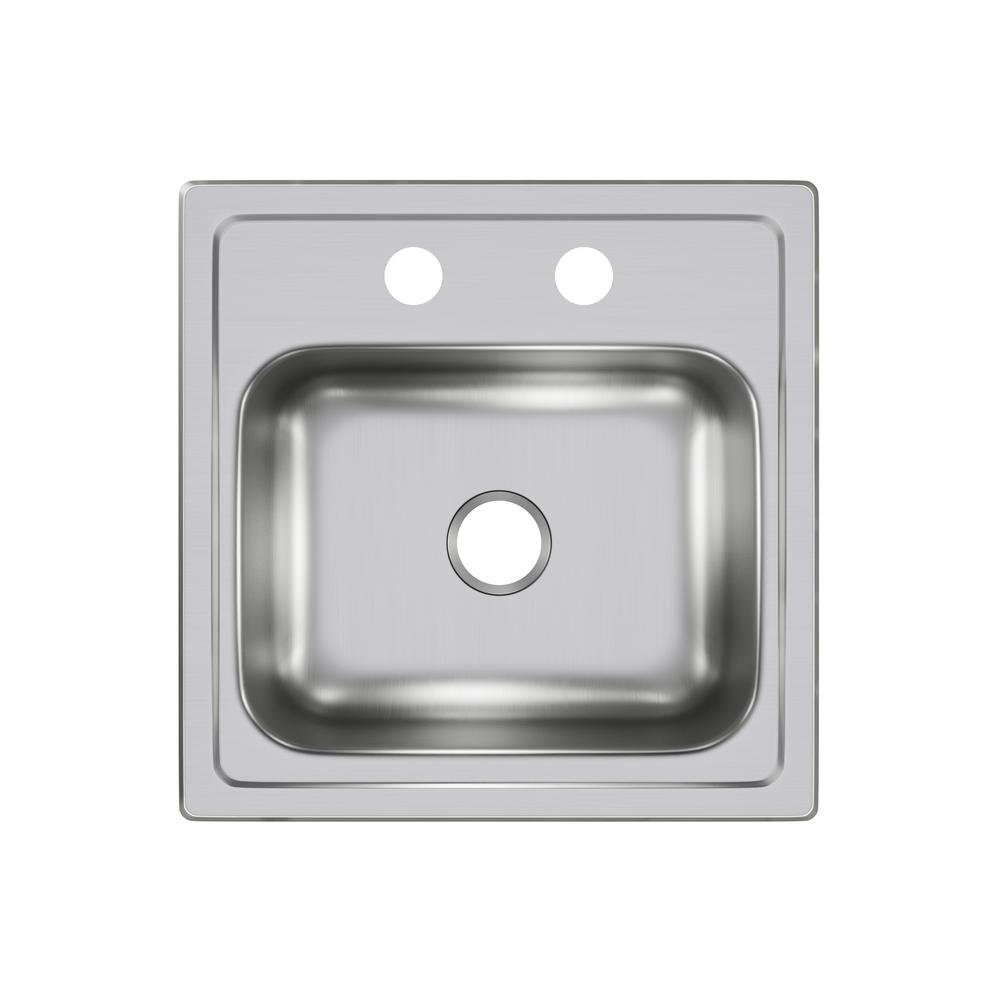 All-in-One Drop-in Stainless Steel 15 in. 2-Hole Single Bowl Bar Sink - Super Arbor