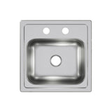 All-in-One Drop-in Stainless Steel 15 in. 2-Hole Single Bowl Bar Sink - Super Arbor