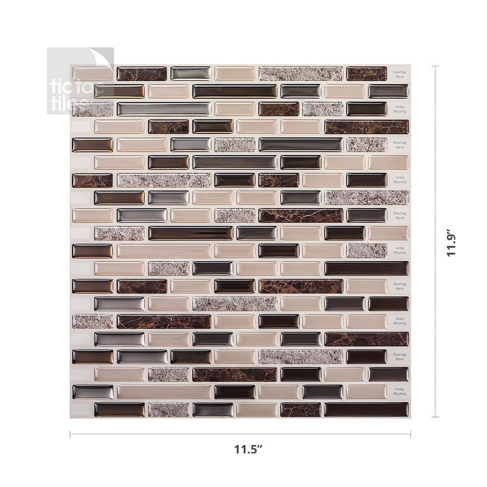 Como Crema 12 in. W x 12 in. H Peel and Stick Decorative Mosaic Wall Tile Backsplash (10-Tiles) - Super Arbor