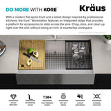 Kore Workstation Farmhouse/Apron-Front Stainless Steel 36 in. Single Bowl Kitchen Sink