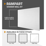 Rampart Nova Heated 5 ft. Walk-in Whirlpool and Air Bathtub with 6 in. Tile Easy Up Adhesive Wall Surround in White - Super Arbor