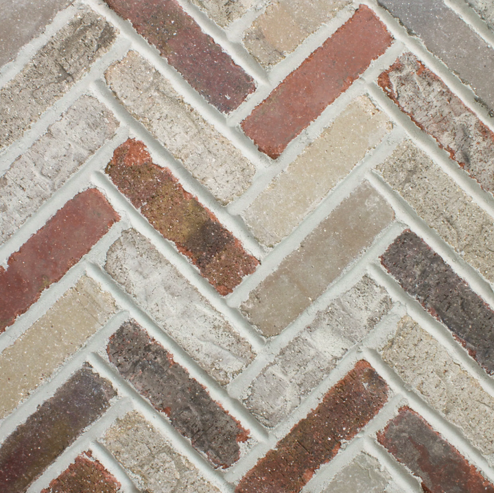Cobblestone Thin Brick Herringbone Panel