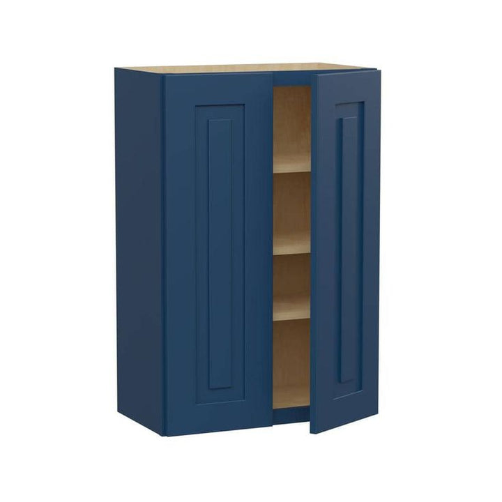 Home Decorators Collection Grayson 24 in. W x 12 in. D x 36 in. H Assembled Plywood Wall Kitchen Cabinet in Mythic Blue with Soft Close