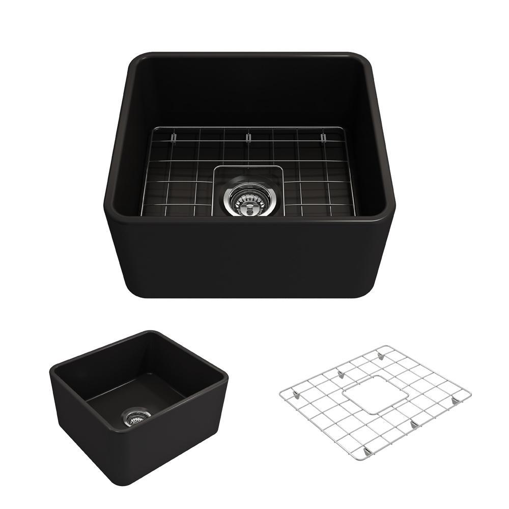 Classico Farmhouse Apron Front Fireclay 30 in. Single Bowl Kitchen Sink with Bottom Grid and Strainer in White - Super Arbor