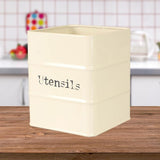 Ivory Tin Utensil Holder