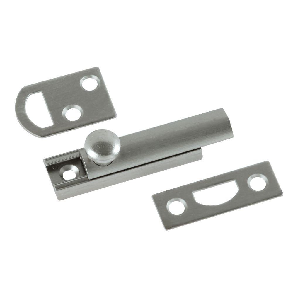 2 in. Satin Nickel Solid Brass Slide Door Bolt - Super Arbor