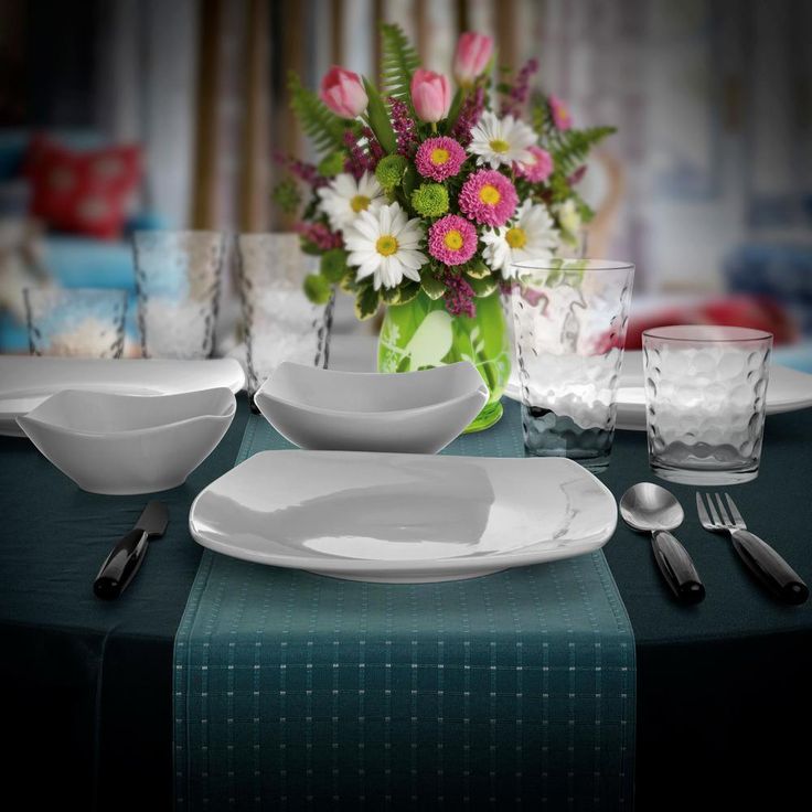 All You Need 48-Piece Modern White Porcelain Dinnerware Set (Service for 6)