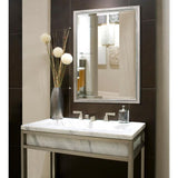 24 in. W x 30 in. H Classic Metal Framed Wall Mirror in Brush Nickel / Chrome