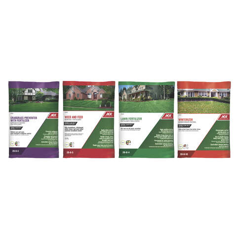 Ace 4 Step Annual Program Lawn Fertilizer for All Grasses, 15,000 sq ft Coverage