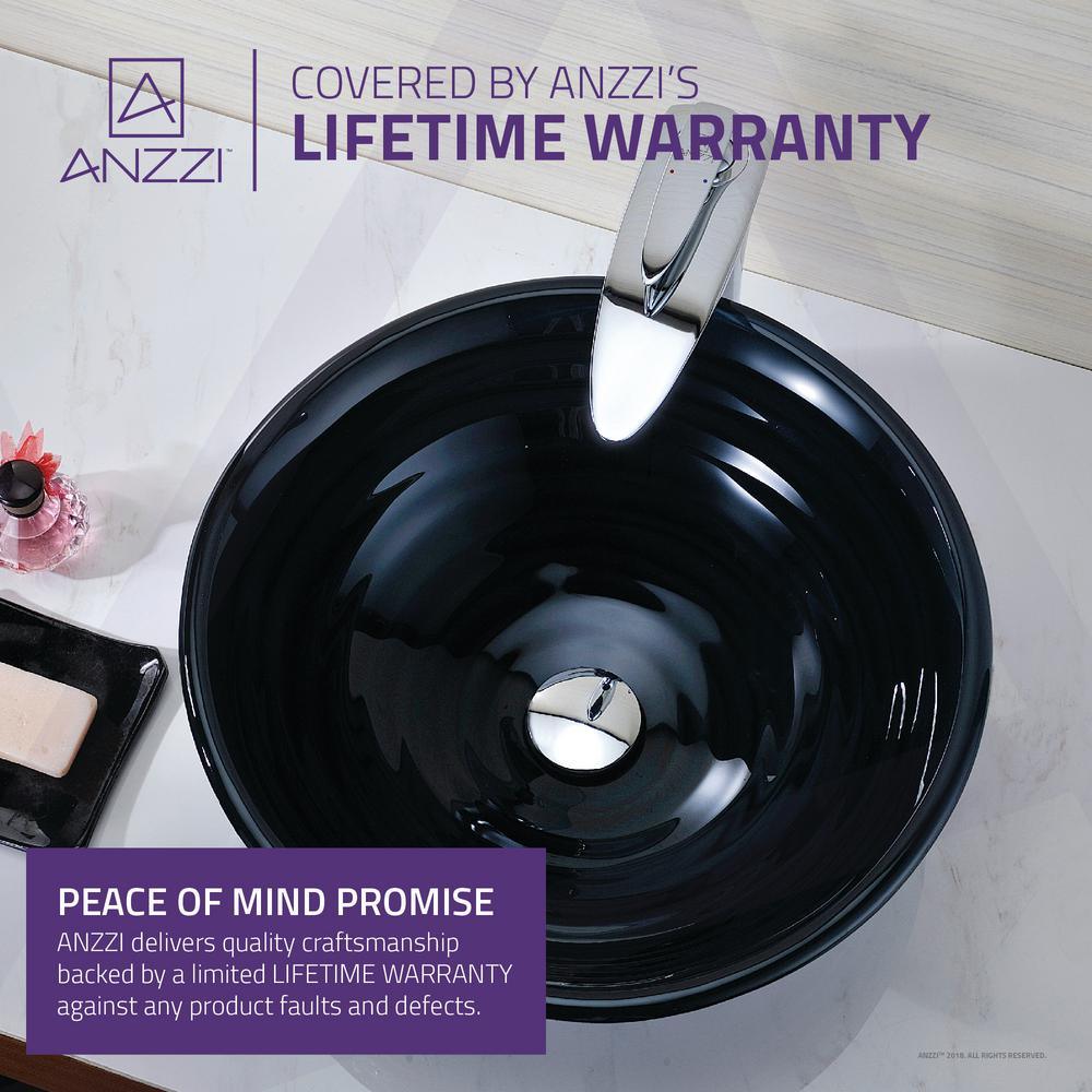 Tempo Series Deco-Glass Vessel Sink in Coiled Blue - Super Arbor