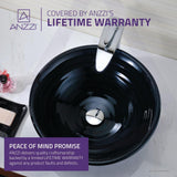 Tempo Series Deco-Glass Vessel Sink in Coiled Blue - Super Arbor