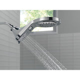 HydroRain Two-in-One 5-Spray 7.9 in. Double Wall Mount Fixed Shower Head in Chrome - Super Arbor