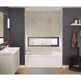 Axial Duo Shield 42 in. x 58 in. Frameless Tub Door with 24 in. Fixed Panel and 18 in. Pivoting Panel in Chrome