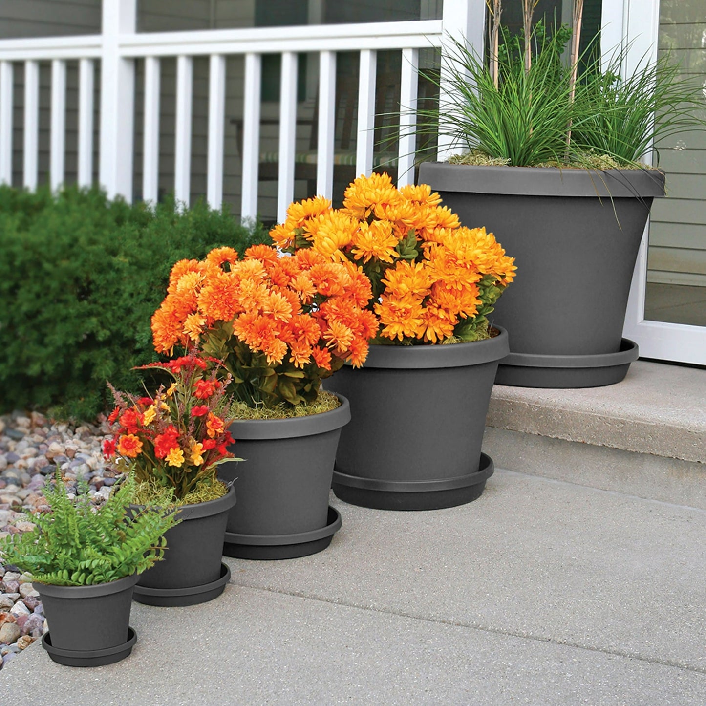 Bloem Terra Pot Planter 14" Charcoal
