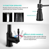 All-in-One Matte Black Finished Stainless Steel 25 in. x 22 in. Single Bowl Drop-in Kitchen Sink with Spring Neck Faucet