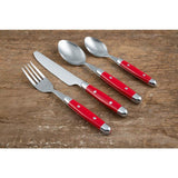 Jubilee Red 16-Piece 18/0 Stainless Steel Flatware Set (Service for 4)