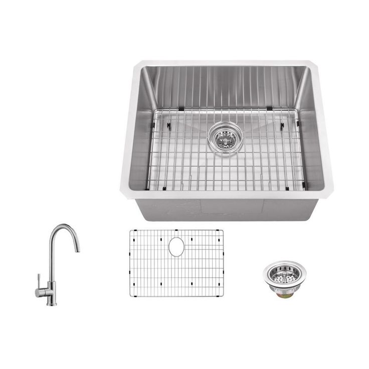Undermount Stainless Steel 23 in. 16-Gauge Bar Sink in Brushed Stainless with Gooseneck Kitchen Faucet