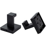 Square Bathroom Robe Hook and Towel Hook in Stainless Steel Matte Black (2-Pack) - Super Arbor