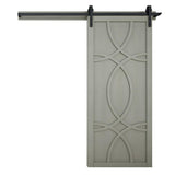 42 in. x 84 in. Hollywood Bright White Wood Sliding Barn Door with Hardware Kit - Super Arbor