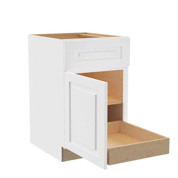 Home Decorators Collection Grayson 21 in. W x 24 in. D x 34.5 in. H Assembled Plywood Base Kitchen Cabinet in Pacific White with 1ROT Soft Close LH