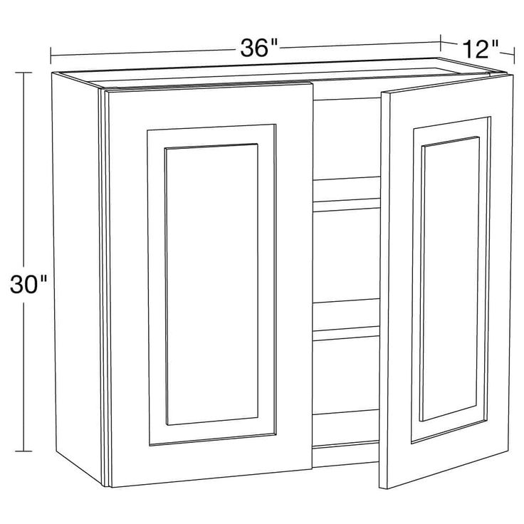 Home Decorators Collection Grayson 36 in. W x 12 in. D x 30 in. H Assembled Plywood Wall Kitchen Cabinet in Pearl Gray with Soft Close
