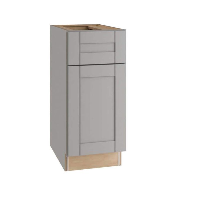 Home Decorators Collection Washington Veiled Gray Plywood Shaker Assembled Base 1 Drawer Kitchen Cabinet Soft Close 21 in W x 24 in D x 34.5 in H