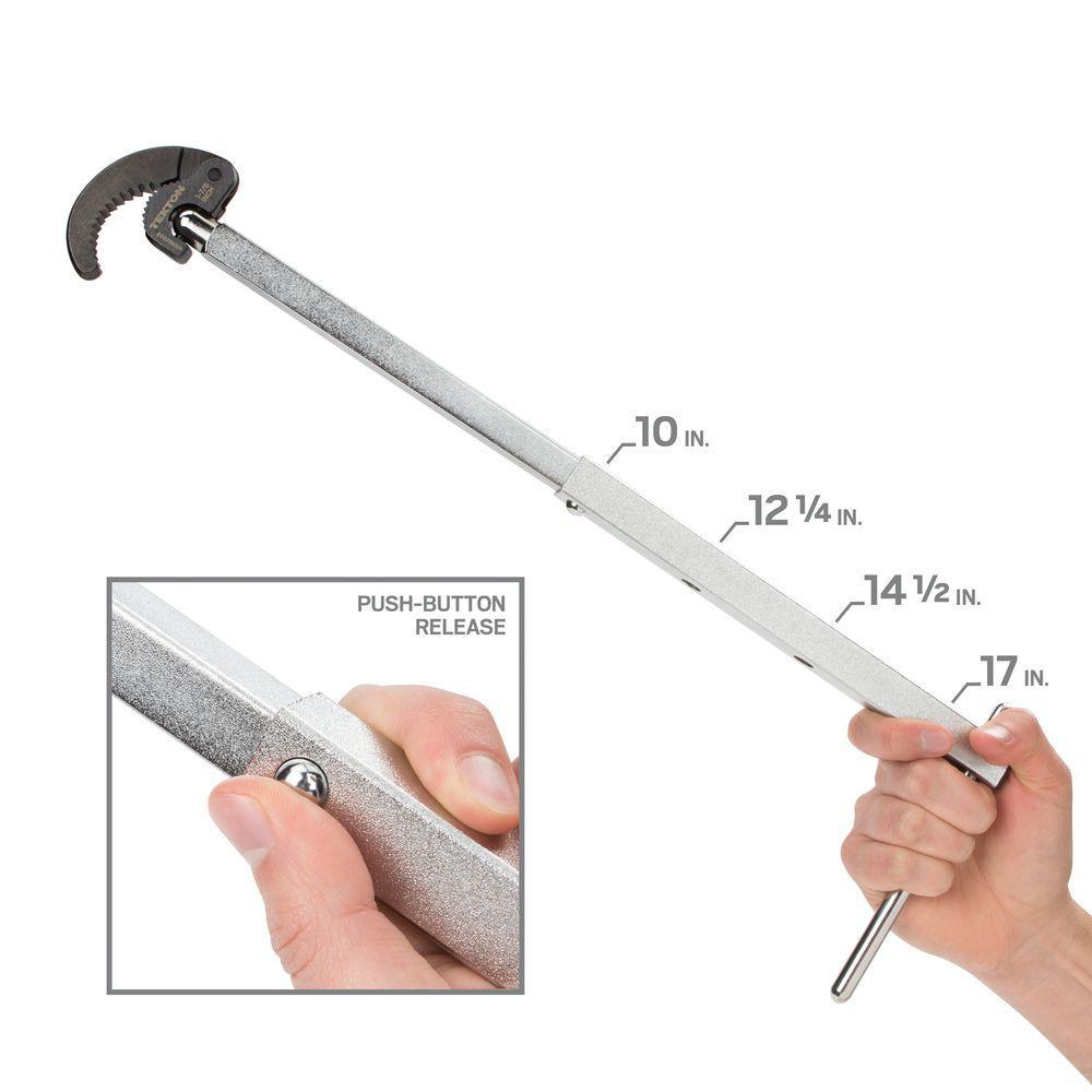 10 in. to 17 in. Telescoping 3/4 - 1-7/8 in. Basin Wrench - Super Arbor